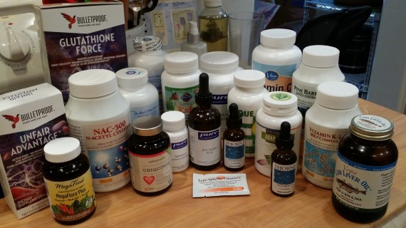 A snapshot of my supplement and vitamin "collection" for lack of a better word.