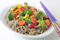 Savory Garden Vegetables with Buckwheat Noodles
