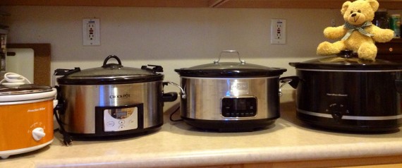 4 of my slow cookers from smallest to largest