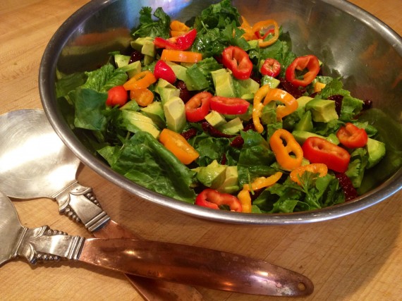 Vibrant and satisfying salad ready to be tossed.