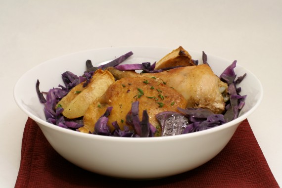 Cinnamon Apple Chicken with Buttered Purple Cabbage