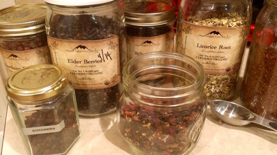 Dried fruits and herbs for Beautiful Berry Nourishing Heart Tea #HerbalMedicine