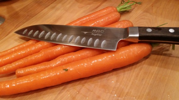 Organic carrots washed and ready to chop.