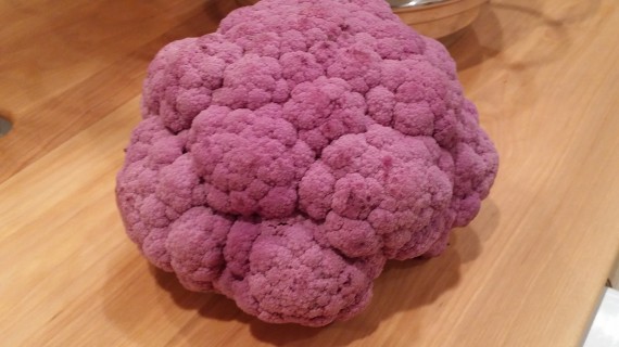 Fresh organic purple cauliflower