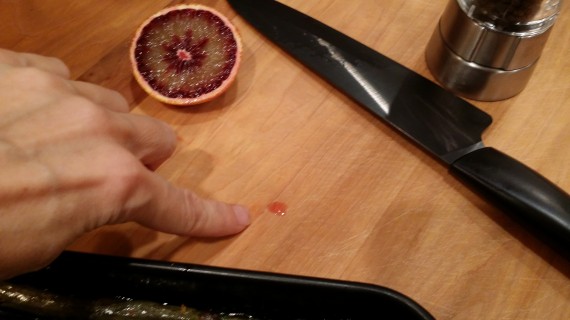 Blood from the orange.