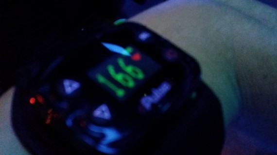 Heart rate monitor for my arm - class is just beginning.