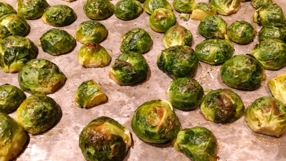 Roasted brussels sprouts - aren't they cute?