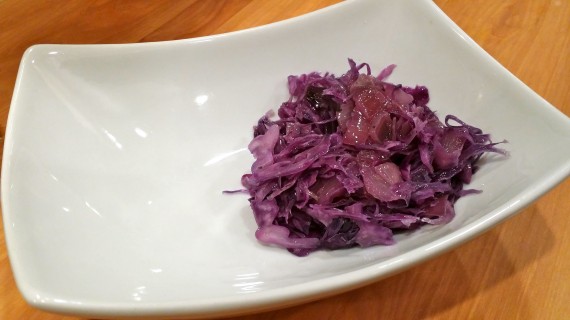 Seriously Buttered Purple Cabbage waiting for brisket.