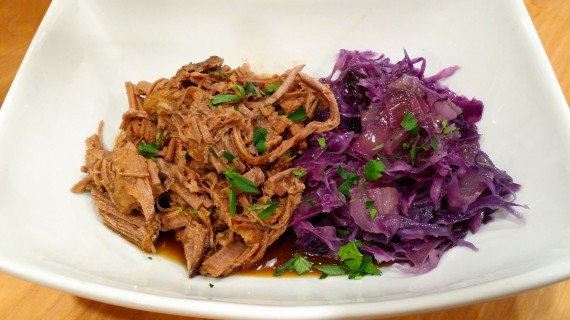 Brisket and purple cabbage - mmmmmm is all I can say.