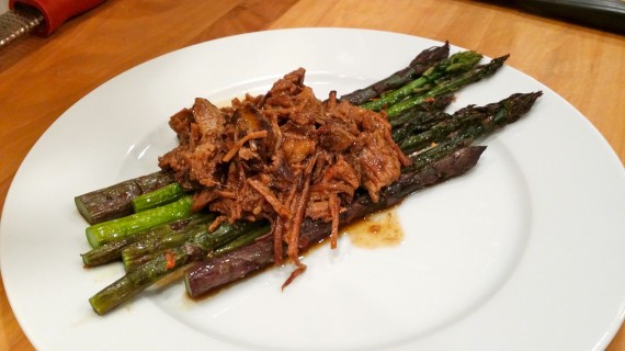 Dinner #3, probably the best yet(!), it's the gift that keeps on giving. (Served w roasted asparagus)