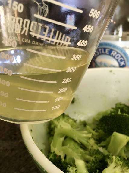 Broccoli "tea" - from pressure cooking.